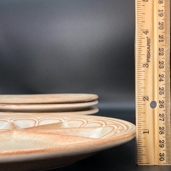 Beauce Ceramic Neutral Fondue Plates Set of 4 Handmade Ceramic Divided Dish - Picture 10 of 10